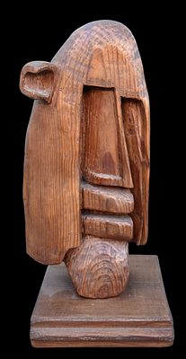 פסל עץ גלוף יד אומן גובה 32 סמ