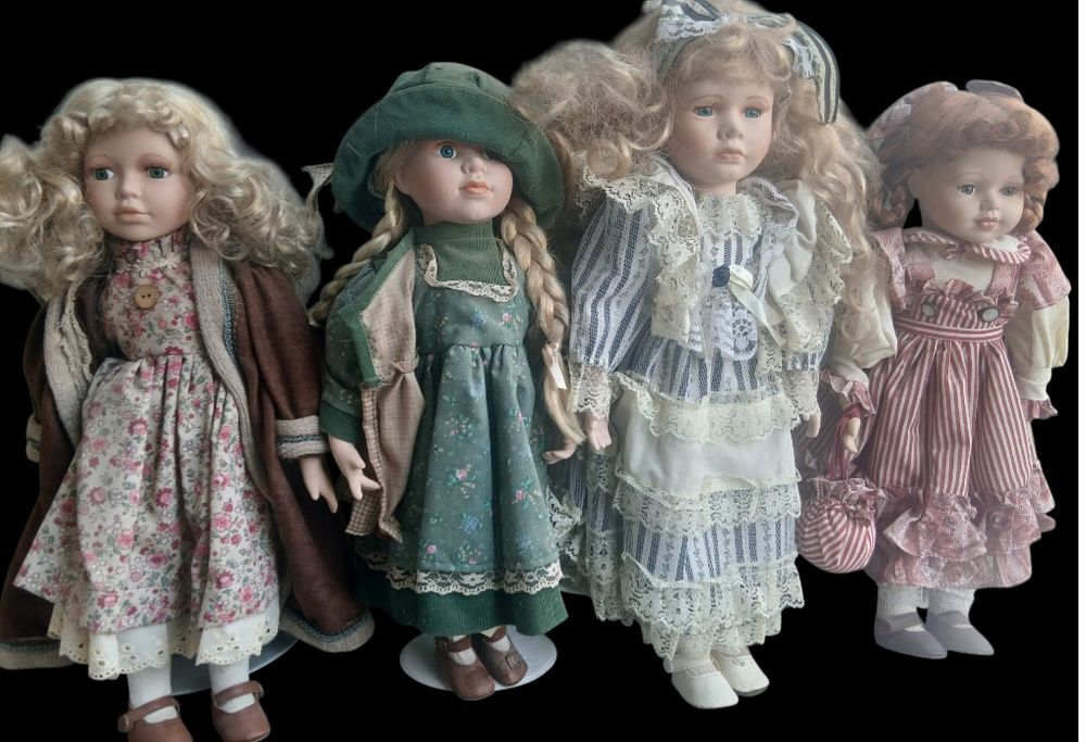 לוט 4 בובות פורצלן גובה 40-45 סמ