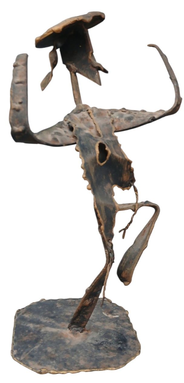 פסל יודאיקה כליזמר חסידי - עבודת יד, חתום נאור, גובה 19 סמ