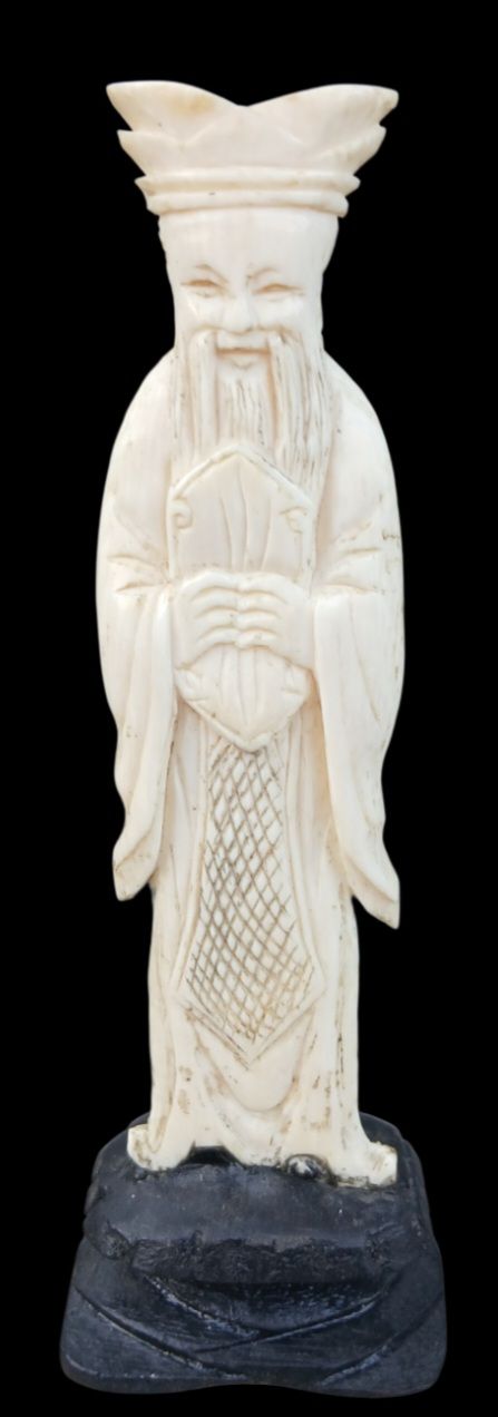 פסלון סיני שנ הב ישן מגולף ביד גובה 12 סמ