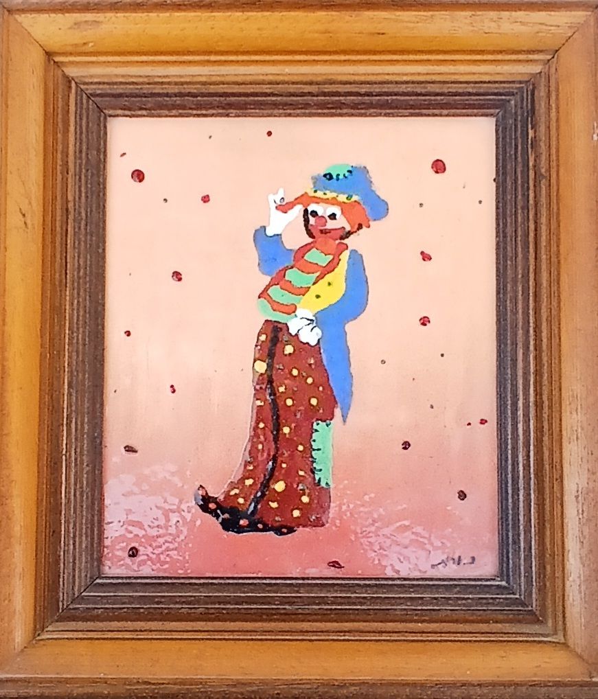 תמונה אמייל על נחושת חתום 
מידות 16X19 סמ 
מידות כולל מסגרת 24X27 סמ