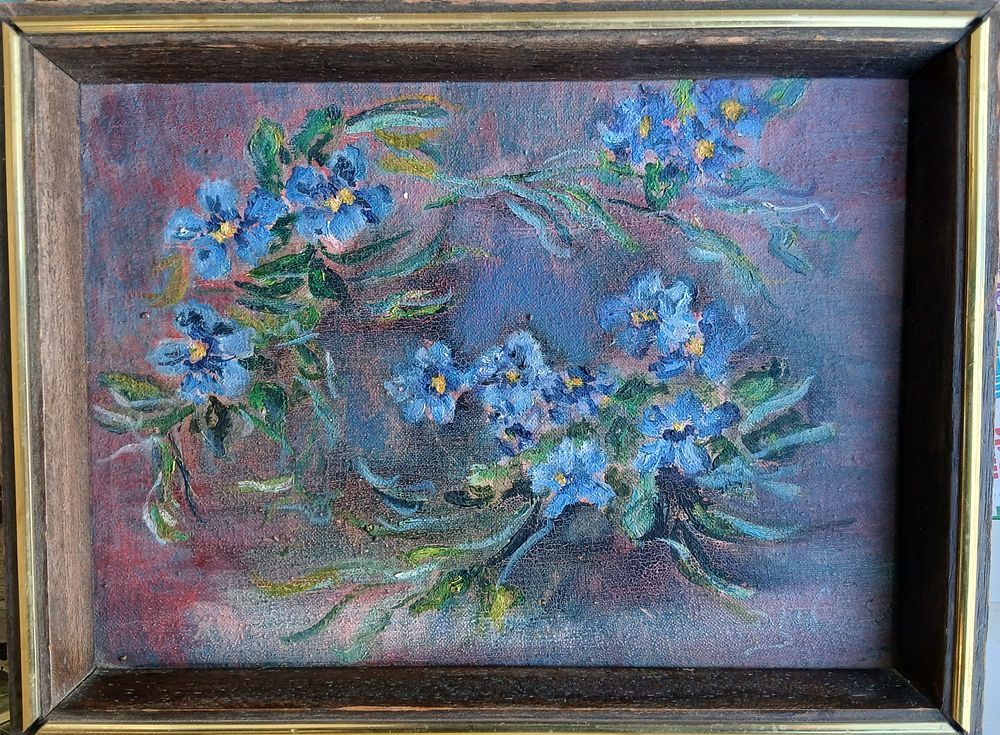 שמן על בד ציור ישראלי ישן מידות 15&times;20 סמ 
חתום