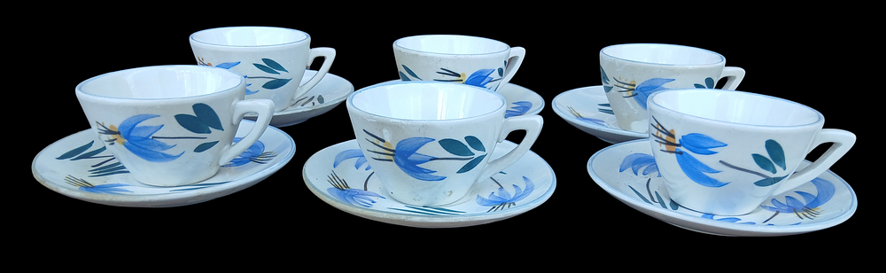 סט קרמיקה ישראלית ל6 אנשים חתום תוצרת פל קרמיק