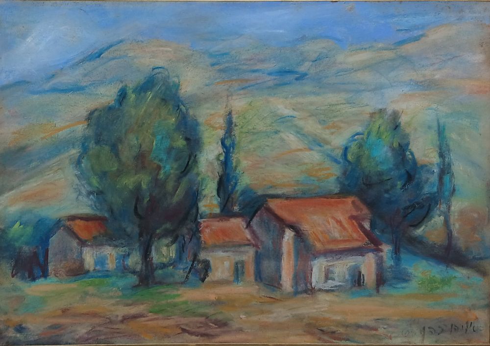 אליהו כהן - ציור יד על ניר חתום ומתוארך 1963 מידות 21X32 סמ 
ממוסגר