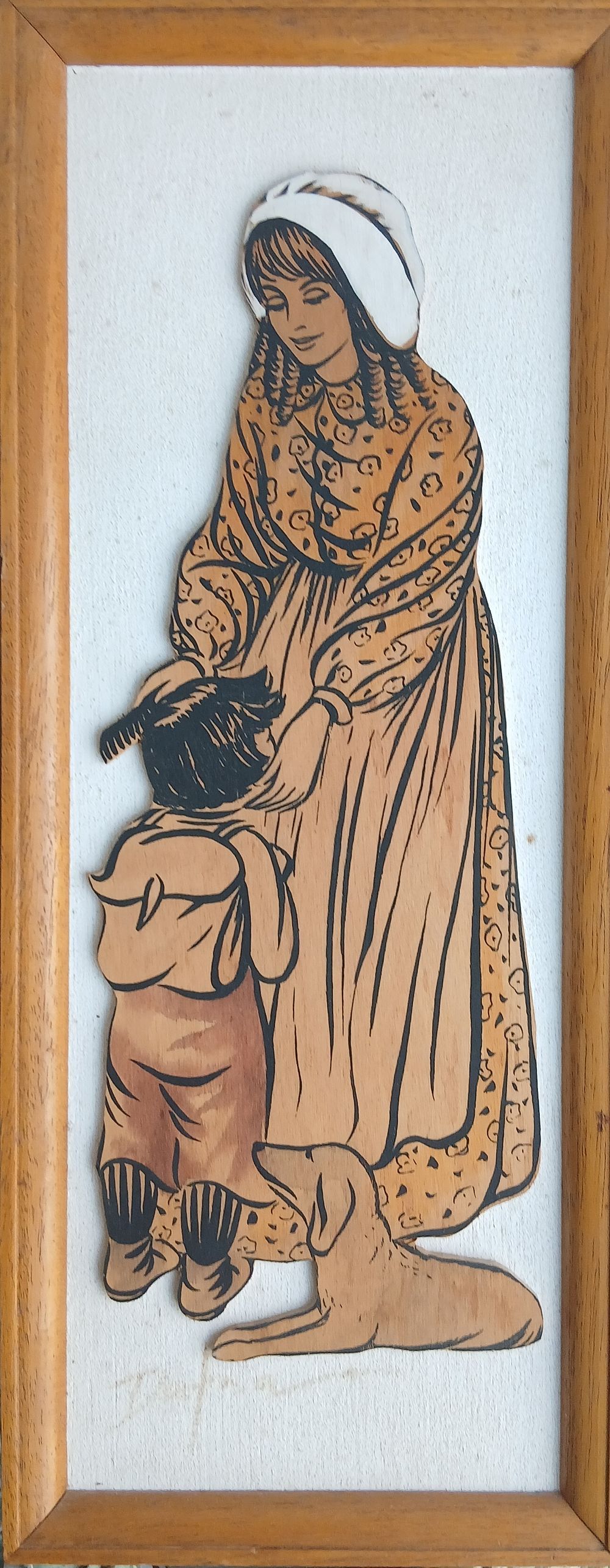 לוט של 3 תמונות עץ עבודת יד אומן חתום 
מידות כל עבודה 17&times;46 סמ