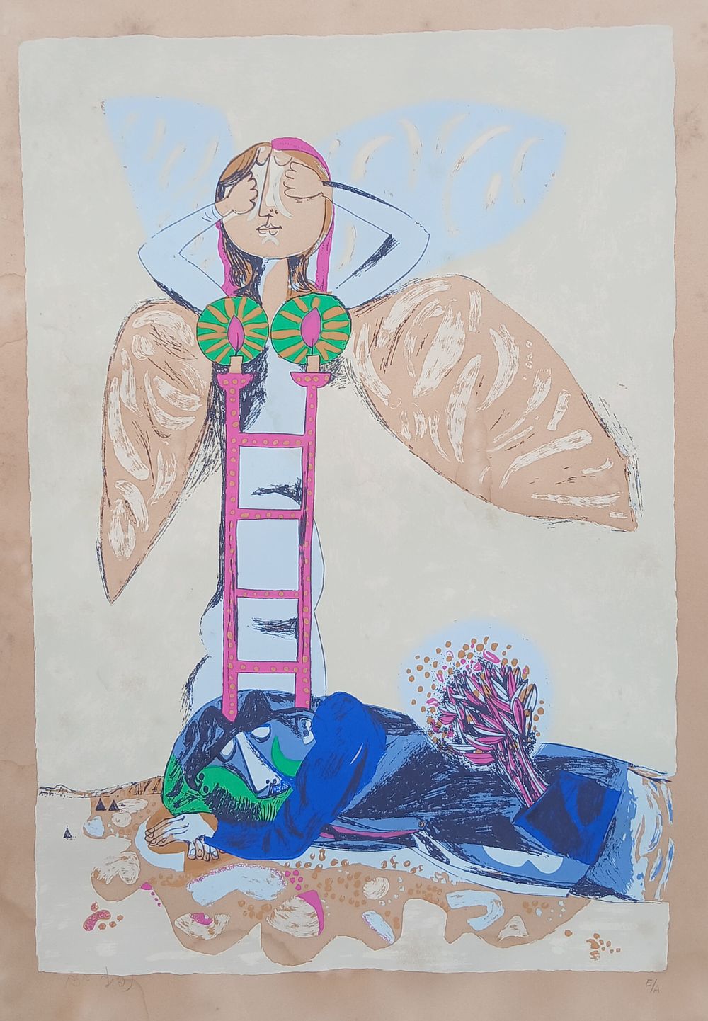 נפתלי בזם- ליטוגרפיה חתומה מידות 50X65 סמ 
לא ממוסגר