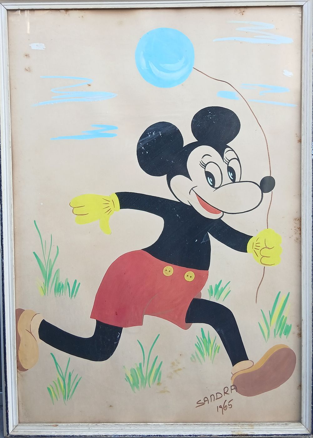 ציור יד על ניר חתום ומתוארך מידות 29X34 סמ