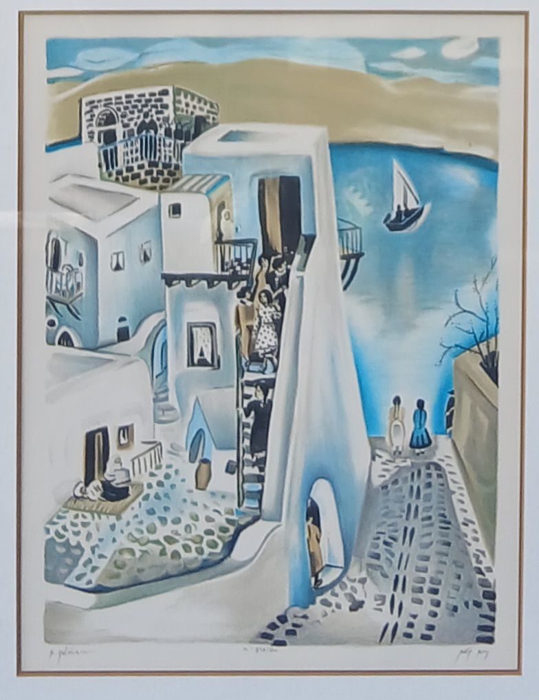 נחום גוטמן - ליטוגרפיה מידות 41X53 סמ ממוסגר