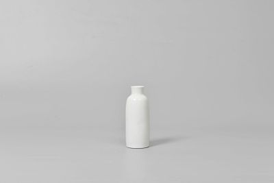 Vase in white glaze. 清, 白釉花瓶 Dimensions: 5.8 x 15.7 cm