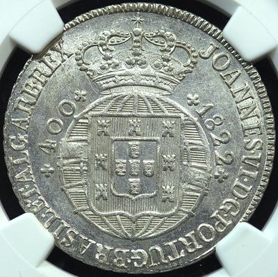 MS63 D. Jo&atilde;o VI Cruzado 1822 Prata. D. Jo&atilde;o VI Cruzado 1822 Prata MS63