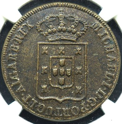 MS62BN D. Miguel I 40 R&eacute;is 1830 Bronze. D. Miguel I 40 R&eacute;is 1830 Bronze MS62BN