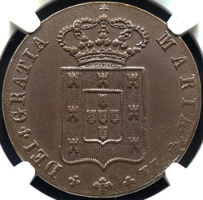 AU58BN D. Maria II X R&eacute;is 1836 Cobre. D. Maria II X R&eacute;is 1836 Cobre AU58BN