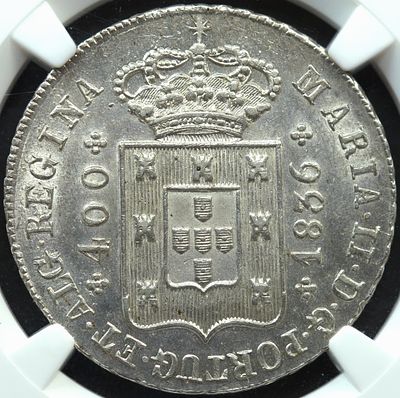 MS63 D. Maria II Cruzado 1836 Prata. D. Maria II Cruzado 1836 Prata MS63