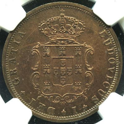 MS63RB D. Lu&iacute;s I V R&eacute;is 1875 Cobre. D. Lu&iacute;s I V R&eacute;is 1875 Cobre MS63RB