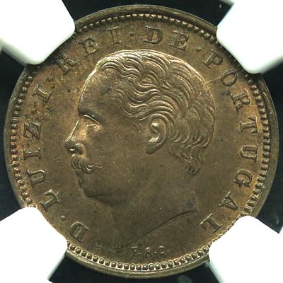 MS63RB D. Lu&iacute;s I V R&eacute;is 1882 Cobre. D. Lu&iacute;s I V R&eacute;is 1882 Cobre MS63RB