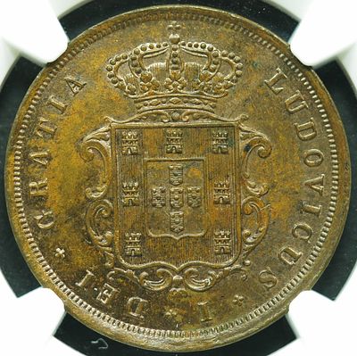 MS63BN D. Lu&iacute;s I 10 R&eacute;is 1873 Cobre. D. Lu&iacute;s I X R&eacute;is 1873 Cobre MS63BN