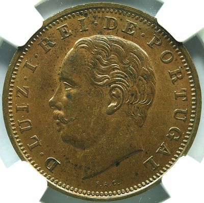 MS61BN D. Lu&iacute;s I XX R&eacute;is 1886 Cobre. D. Lu&iacute;s I XX R&eacute;is 1886 Cobre MS61BN