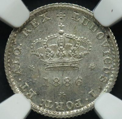 MS63 D. Lu&iacute;s I 50 R&eacute;is 1886 Prata. D. Lu&iacute;s I 50 R&eacute;is 1886 Prata MS63