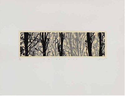 Lot 17: Santiago, screenprint on paper, paper – 61 &times; 79 cm, image – 17 &times; 55.5 cm, edition 9/10. S 