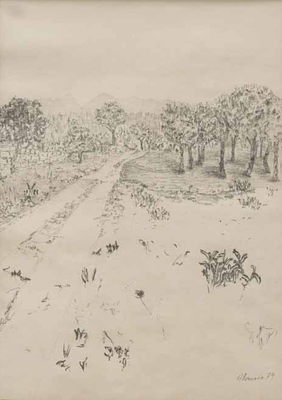 Pedro Diego Alvarado - Lot 23: Pedro Diego Alvarado (Mexico City 1956) Paisaje – 1979, pencil on paper
