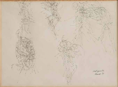 Lot 24: Pedro Diego Alvarado (Mexico City 1956) Desplazamientos – 1977, ink on paper. Pedro 