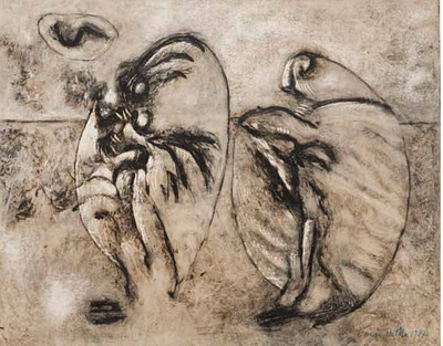 Fernando Tamés Batha - Lot 27: Fernando Tam&eacute;s Batha (Tijuana 1948) Paisaje – 1989, mixed media on 