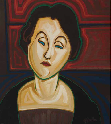 Alberto Bellón - Lot 30: Alberto Bell&oacute;n (Mexico City 1952) Retrato como Amedeo, oil on canvas, 50 