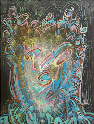 Alberto Bellón - Lot 31: Alberto Bell&oacute;n (Mexico City 1952) Personaje, acrylic and colored pencil 