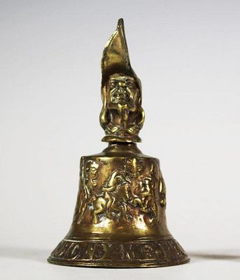 Ornate French Brass Dinner Bell After F Hemony. Vintage or Antique Ornate French Brass Dinner 