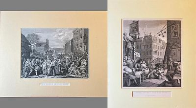 Pair of 19th c. William Hogarth Engravings. Pair of 19th c. William Hogarth Steel Engravings of 
