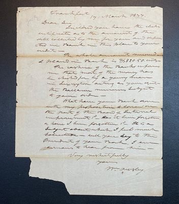 ALS Letter by Kentucky Governor William Owsley. 1839 ALS Letter by Kentucky Governor William 