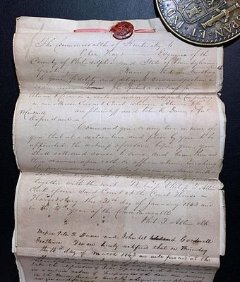 Kentucky Circuit Court Documents, 1840 - 1843. Kentucky Circuit Court Documents, 1843, Mercer 