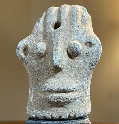Pre-columbian Terracotta Sculpture, Toltec Pottery Head. Pre-columbian Terracotta Sculpture 