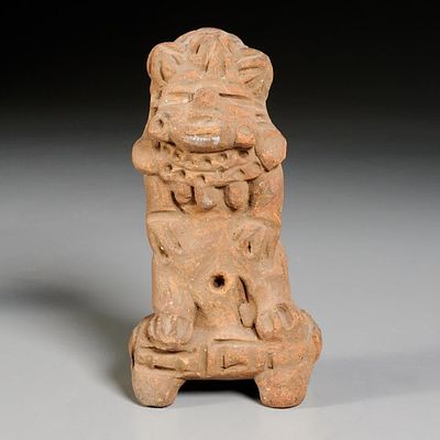 Pre-Columbian Terracotta Pottery Elite Figure. Pre-Columbian Terracotta Pottery Figure; 
