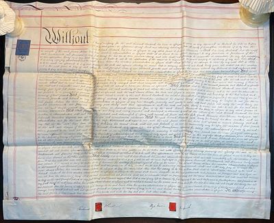 1835 2-Page English Indenture & Mortgage. Large Antique 2-Page English Indenture &amp; Mortgage 