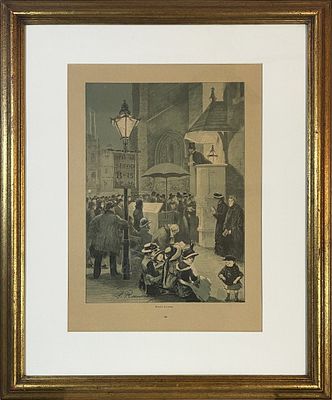 Antique Aquatint Engraving Entitled WHITE-CHAPEL. Antique Aquatint Engraving WHITE-CHAPEL |