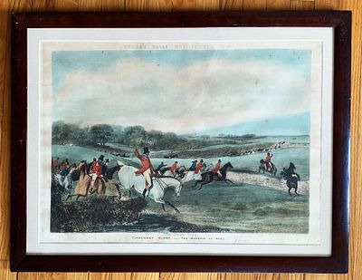 19th c. Fox Hunting Engraving MOORE'S TALLY HO!. Highly collectible Original 19th Century Fox