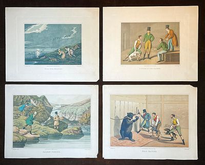 Henry Alken (1785-1851) - Lot of 4 Original Henry Alken Aquatints National Sports of Great Britain