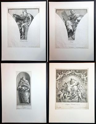 4 Rare 18th c. Italian Engravings After Guido Reni by Carlo and Giovanni Ottaviani. 4 Rare 18th 