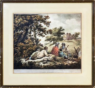 Rare George Morland Hand-colored Etching, 1805. Rare Hard to Find Antique Hand Colored 
