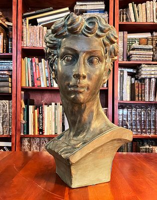 Large Bust Sculpture of Michelangelo's David. Large Plaster Bust Sculpture of Michelangelo's 