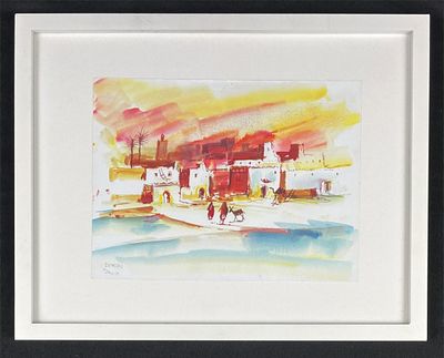 Set of 4 Western / Native American, 3Watercolors,1Print. Set of 4 Signed Western / Native