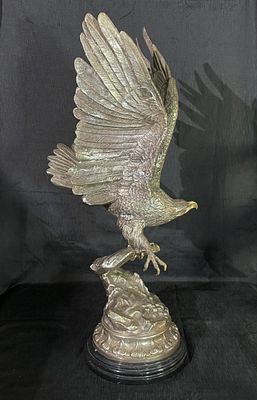 Ltd Ed (1/100) Silver Plated Bronze Eagle Sculpture. Large Limited Edition Silver Plated Bronze