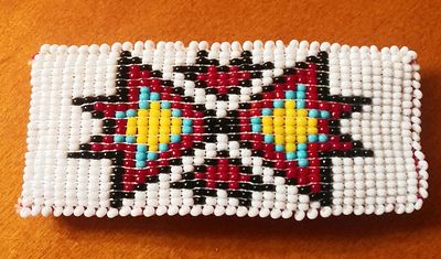 Vintage Apache Beaded Hair Clip hand-crafted from glass seed beads | Approx. Size: 3.5" x 1.5"
