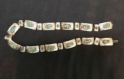 Navajo Silver & Turquoise Concho Belt. Navajo Silver & Turquoise Concho Belt. This vintage