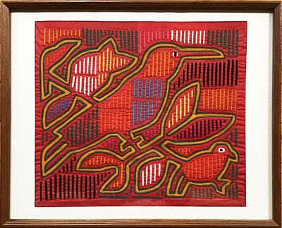 Vintage Guna / Kuna Mola Textile Art (Panama). Vintage Original Guna / Kuna Mola Hand-made