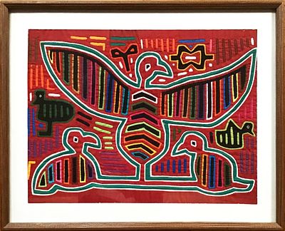 Vintage Guna / Kuna Mola Textile Art (Panama). Vintage Original Guna / Kuna Mola Hand-made