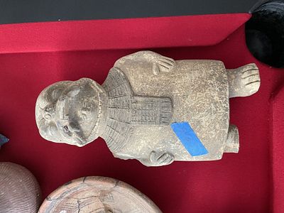 Pre-Columbian Mayan Figure with Jaguar Face / Mask. Mayan Jaguars Discovered in El Salvador