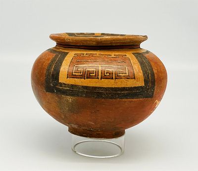 Pre-columbian, Mayan, Polychrome Pottery Bowl. Pre-columbian Mayan Terracotta Polychrome Pottery