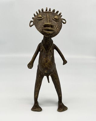 African Bronze Male Figure | Approx. Size: 12.75" H x 5" W x 4" D; Approx. Weight: 3.6 lbs.